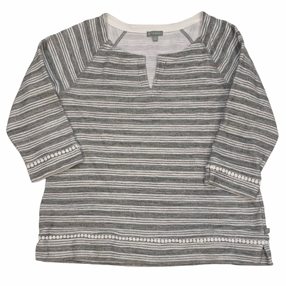 T by Talbots Top Size Medium Grey & White